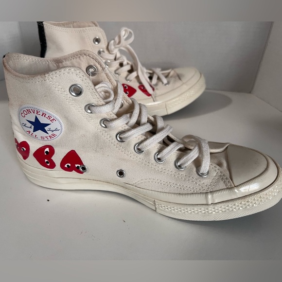 Comme des Garçons Play x Chuck 70 Hi top ‘Multi Heart’ white sneakers - Picture 10 of 11